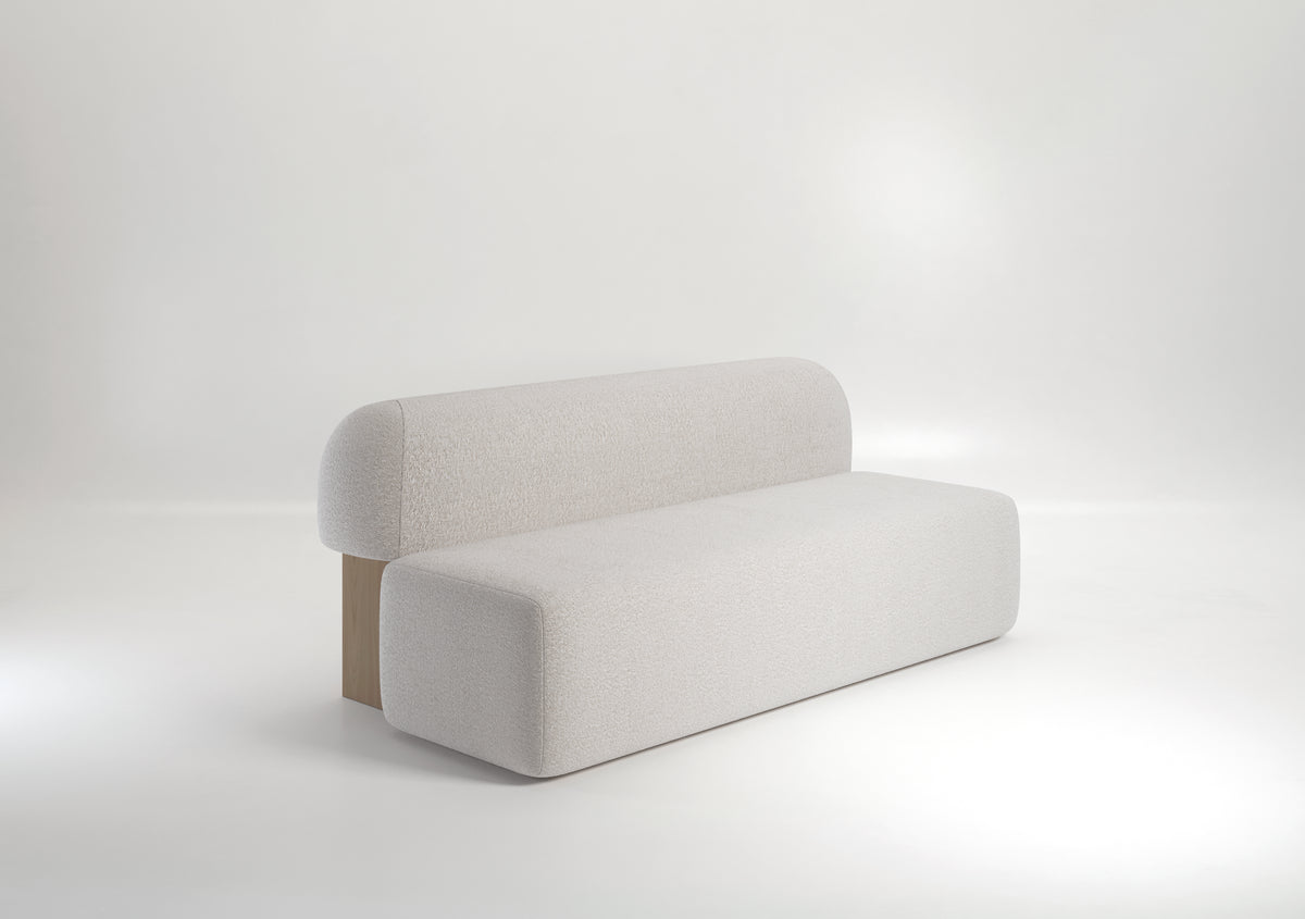 Yemeni Modular Sectional Sofa straight sofa in cream, side angle