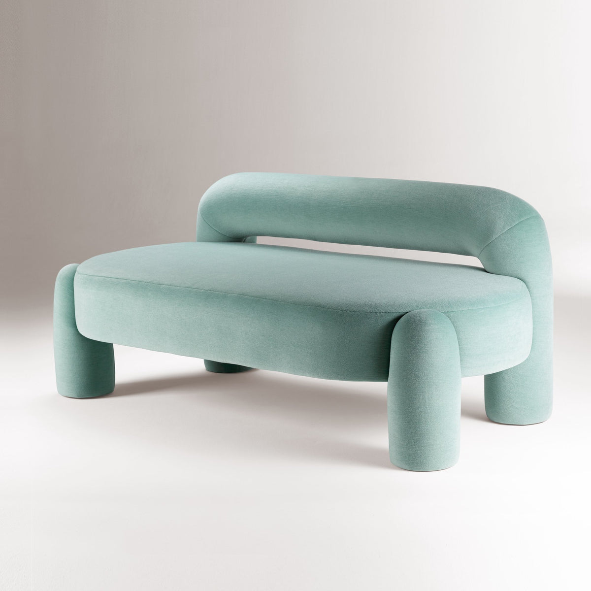 Marlon Daybed - 02 in mint fabric on a soft grey backdrop