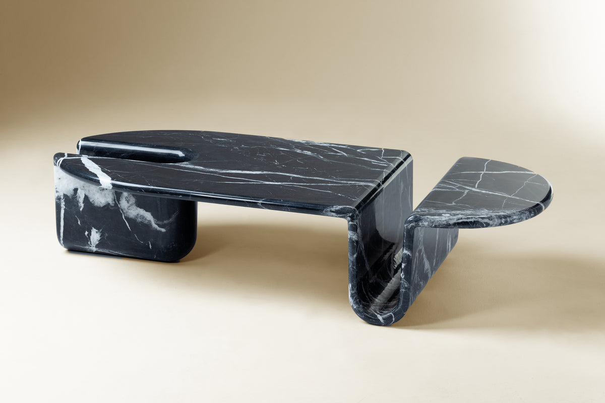 Bonnie & Clyde Coffee Table in Nero Marquina black marble