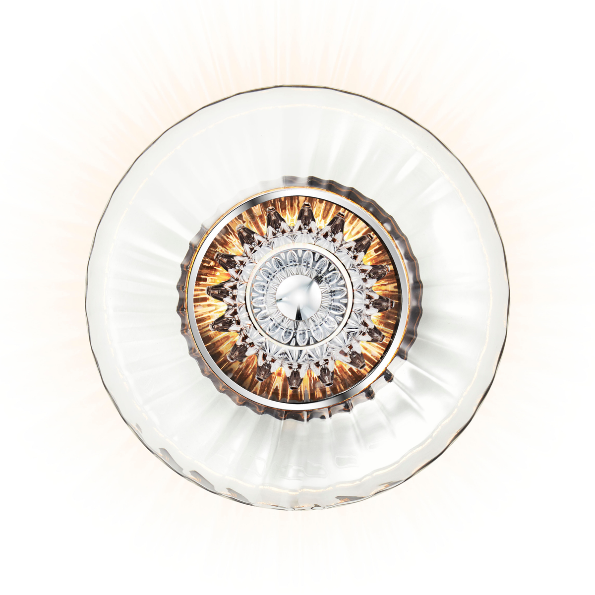 New Wave Optic Wall Sconce XL in Clear glass with eyeball insert, front view