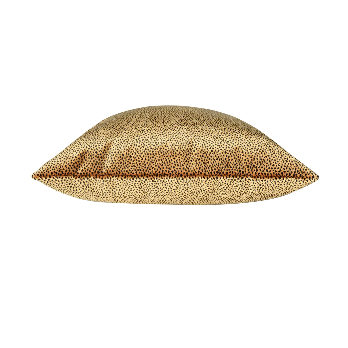 Amber Cheetah Pillow, side profile of the gold cheetah-print velvet