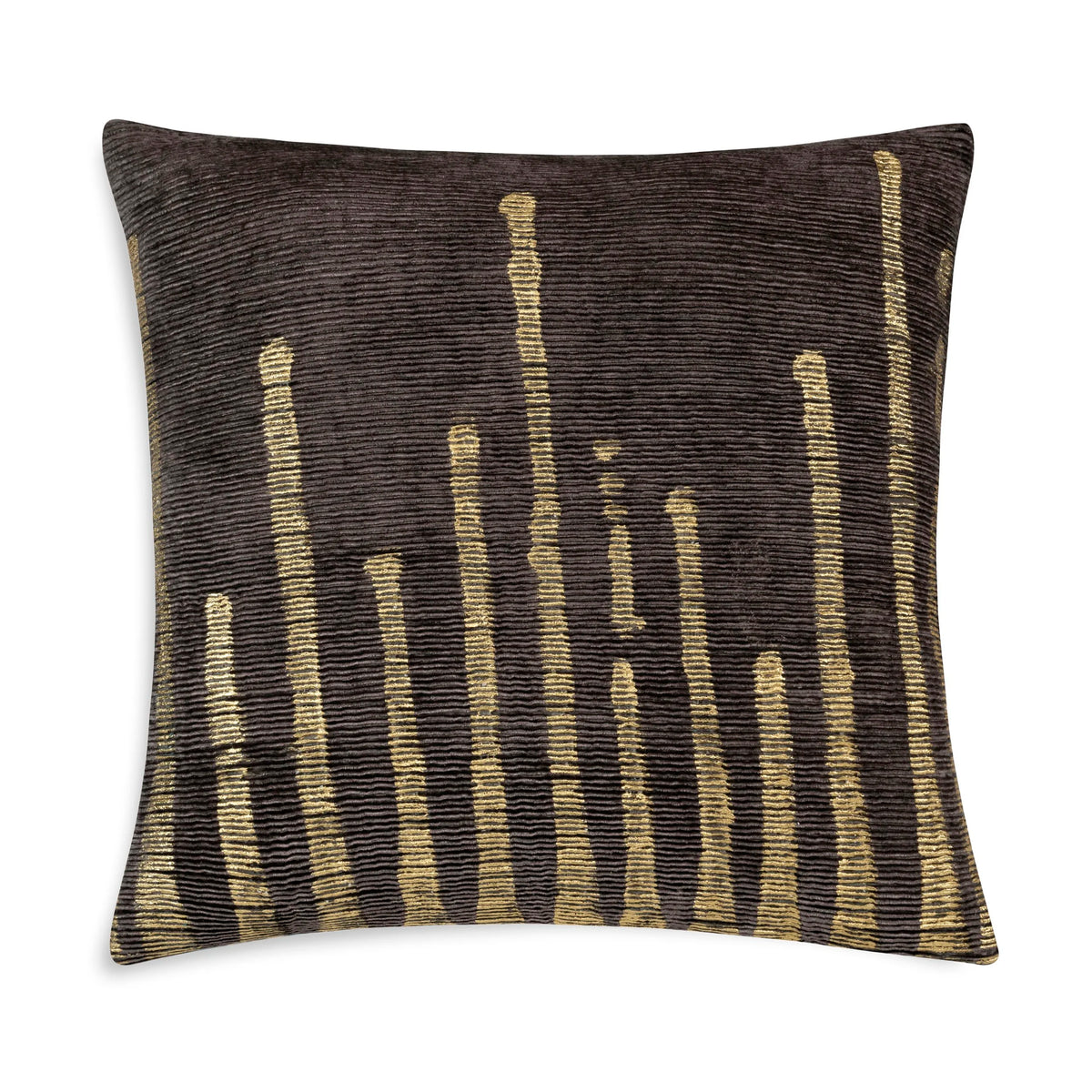 Adele Velvet Pillow — Square, Charcoal Gold