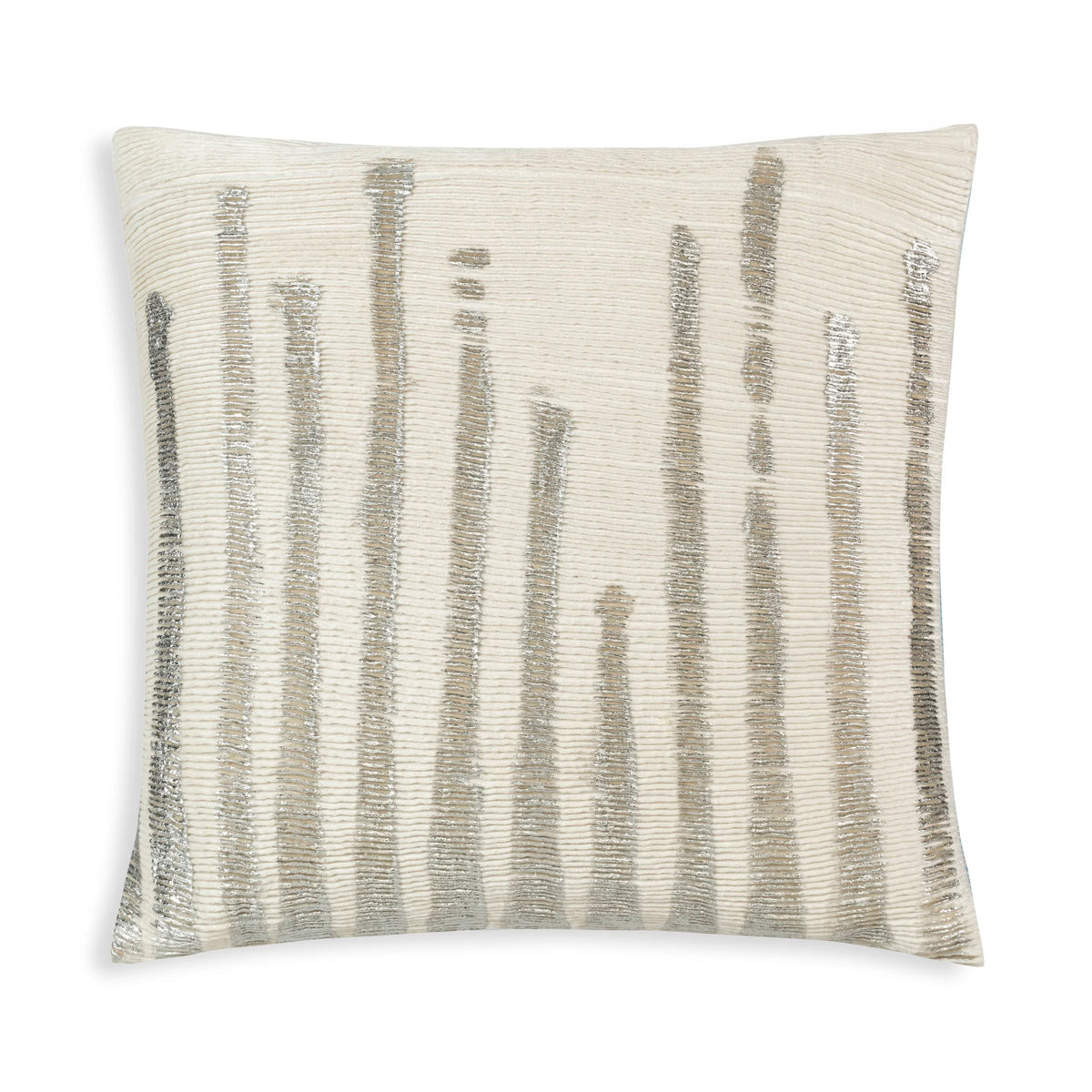 Adele Velvet Pillow — Square, Ivory Silver