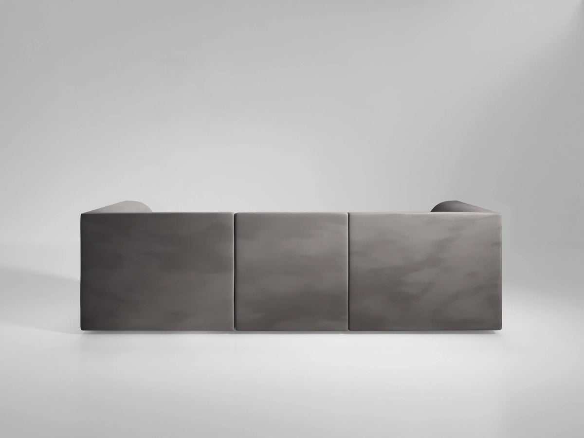 Archi Sofa in grey velvet, back view