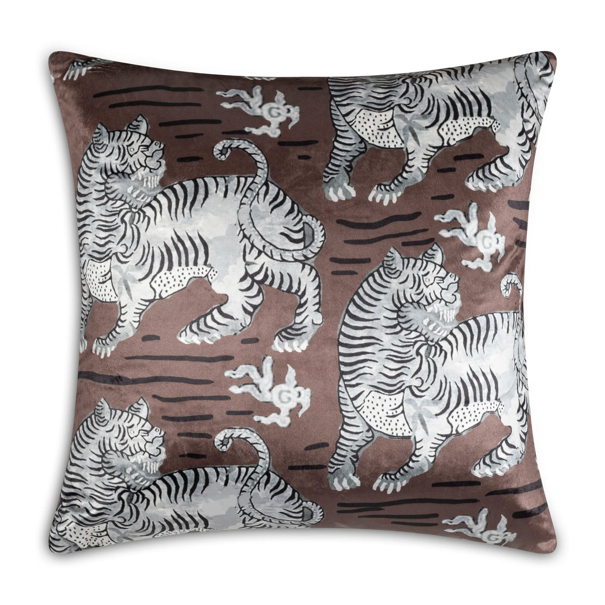 Castle Hill Bali Brown Tiger Pillow by Maison Burgos