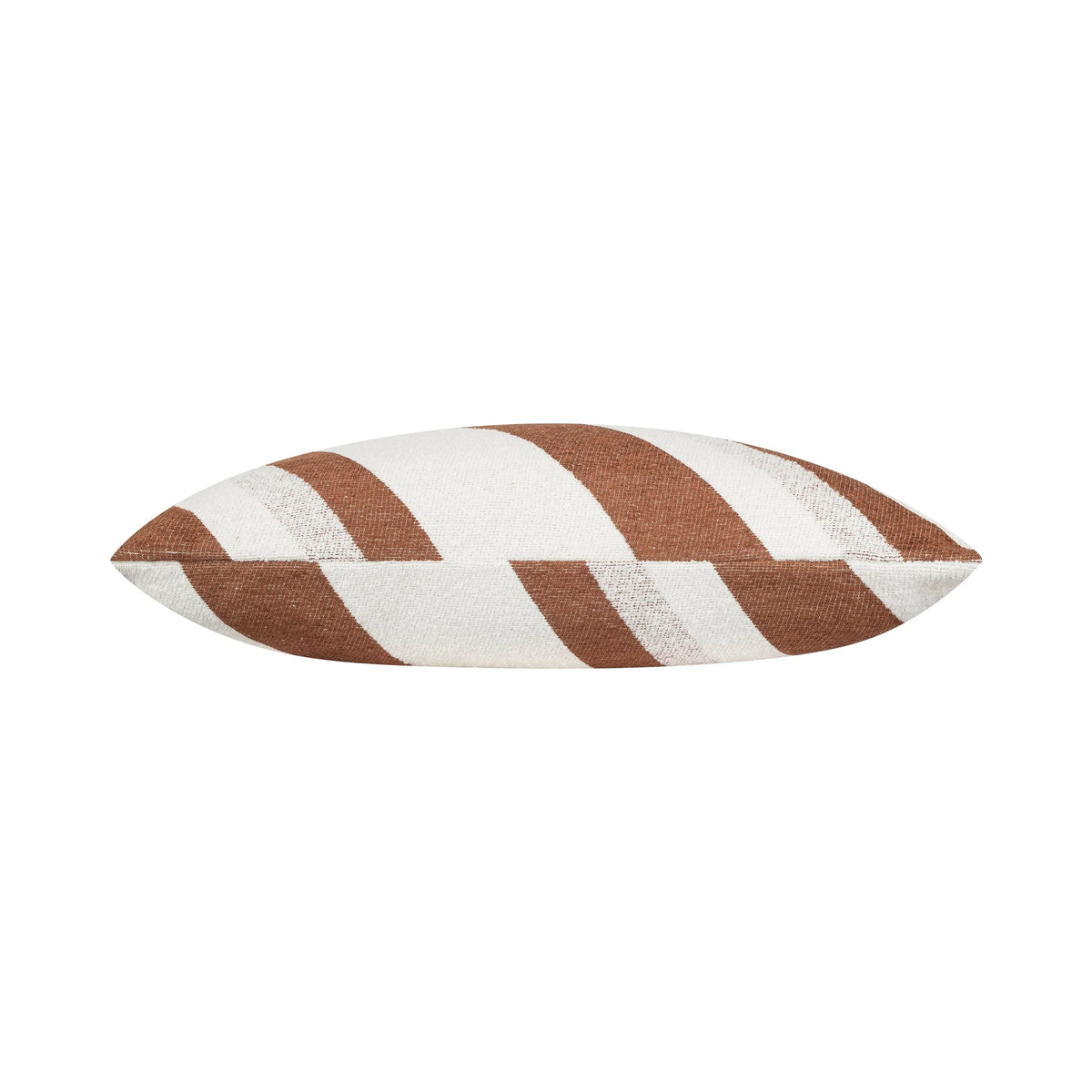 Striped Comfort Pillow in Brown diagonal stripes, side view