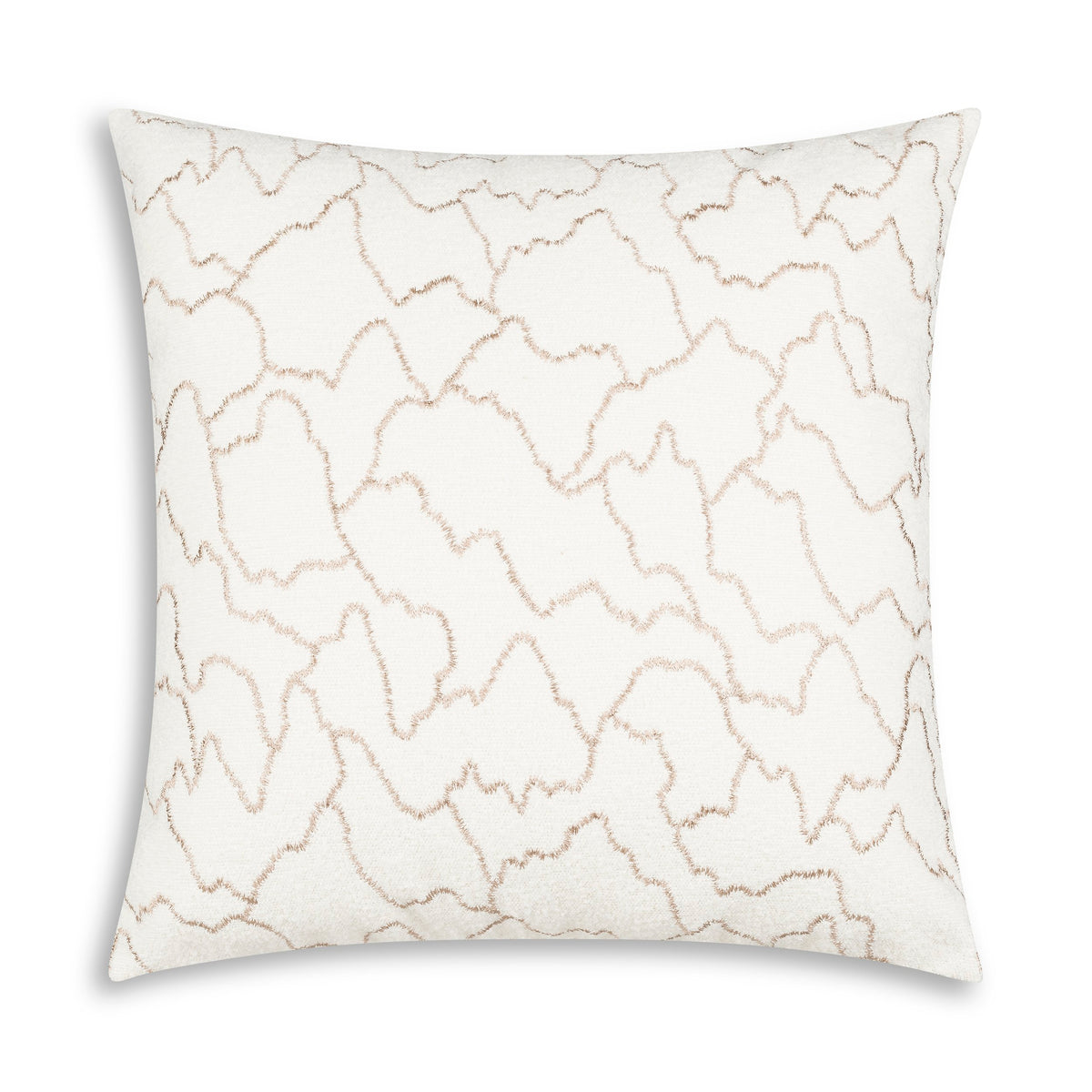 Summit Pillow in ivory with fine taupe abstract line pattern, front view
