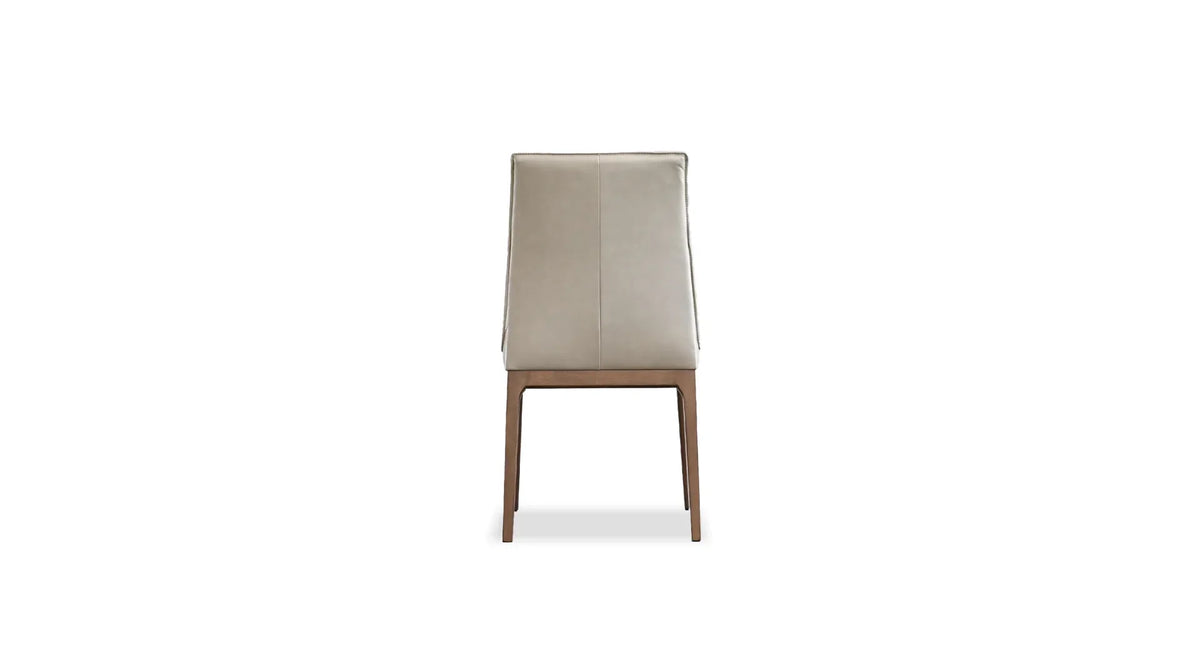 Holt Dining Chair back view in taupe leather