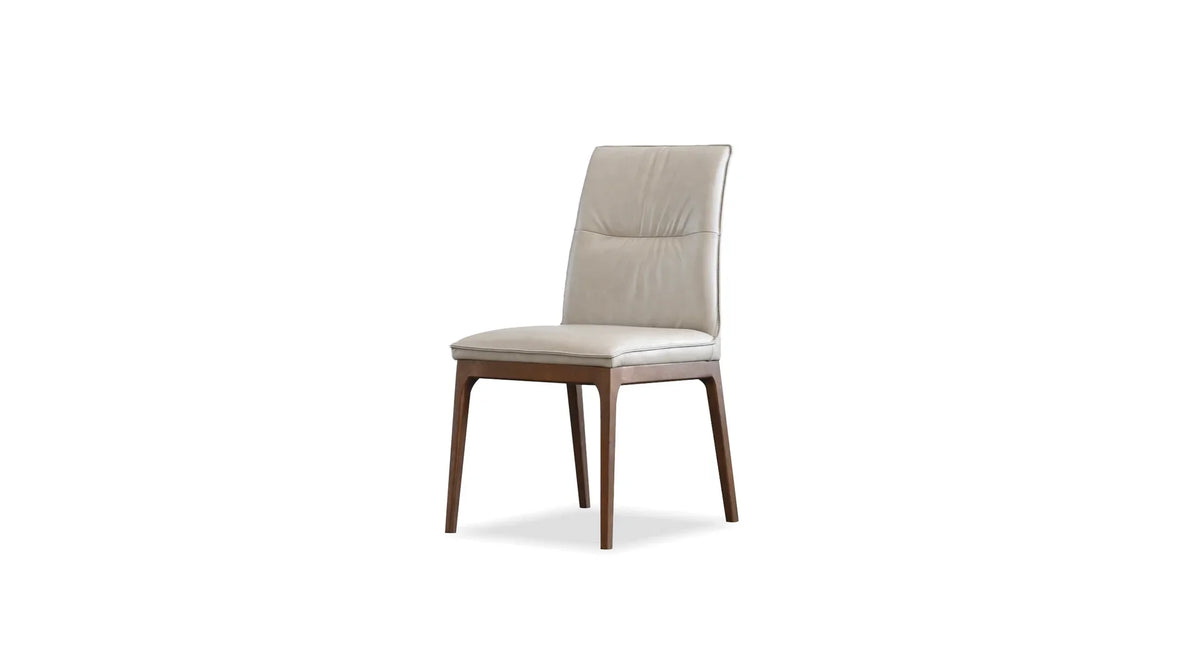 Holt leather dining chair, three-quarter view