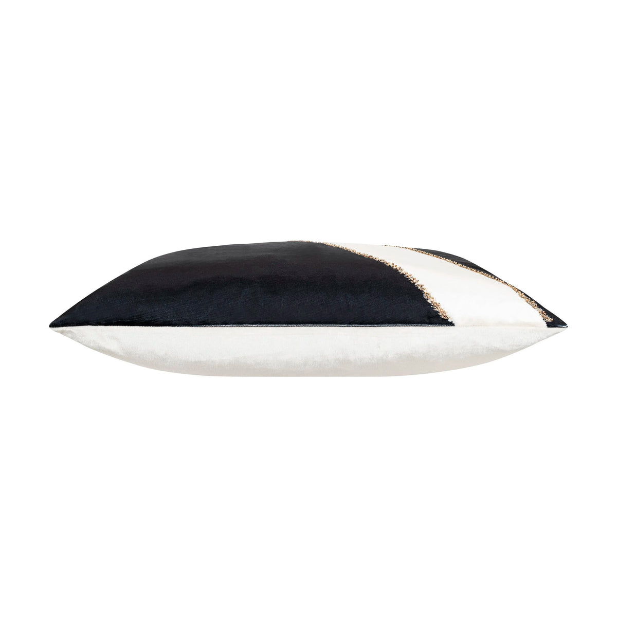 Demi Ivory Black Pillow, square size, side view