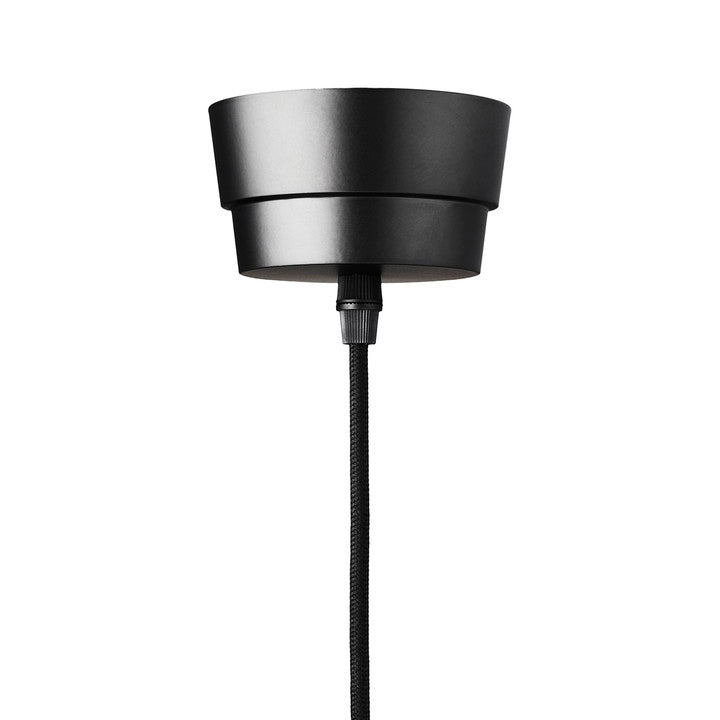 New Wave Optic Pendant Light Clear black canopy and cord detail