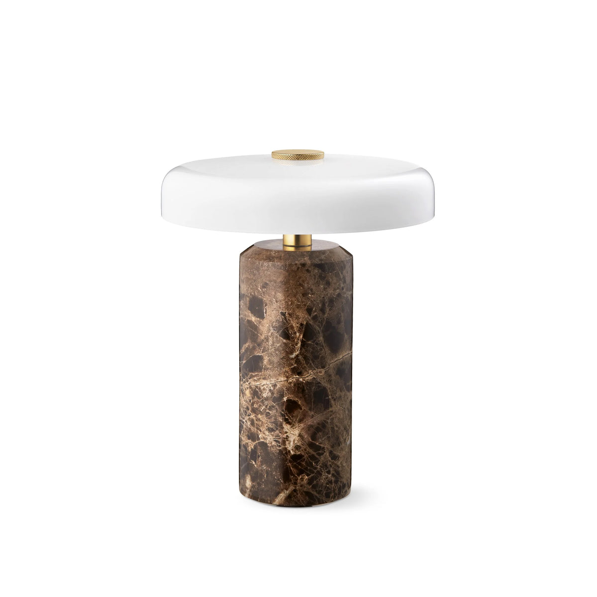 Trip Table Lamp in Dark Emperador marble with Opal shade