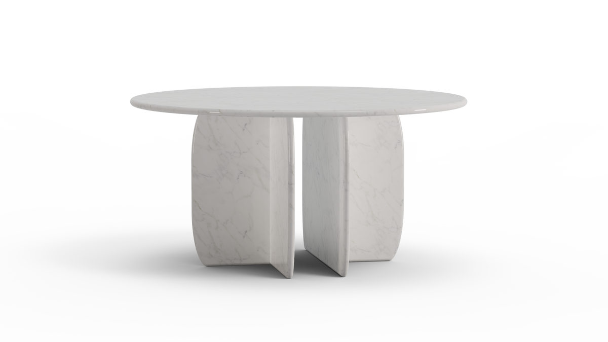 Catus Dining Table - Outdoor in Terrazzo White, three-quarter view