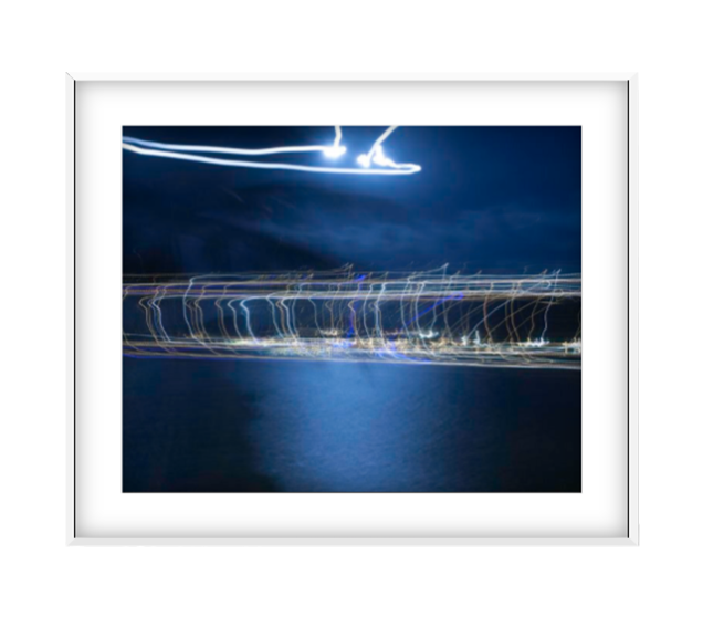 Electric Tartane 1 photographic print in White frame
