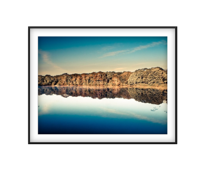 Hampton Pond photographic print in Black frame