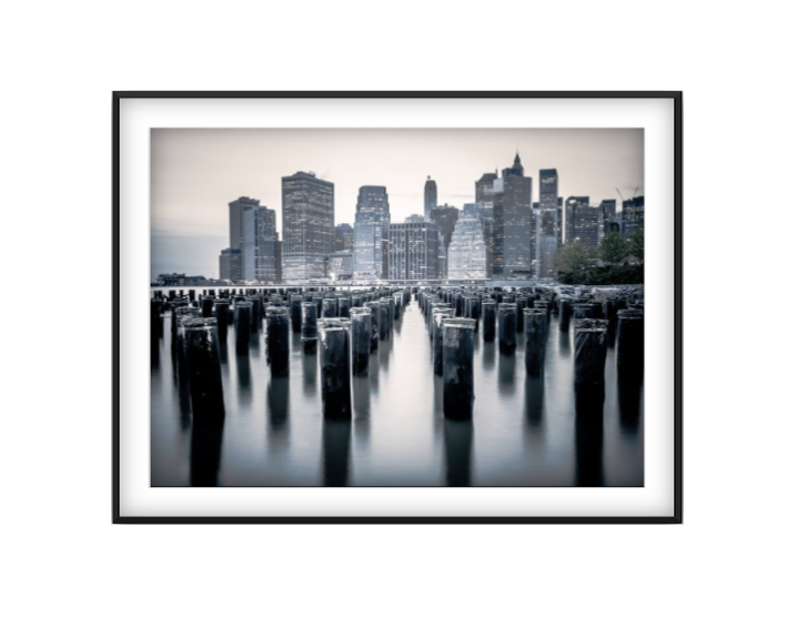 Les Pontons photographic print in Black frame