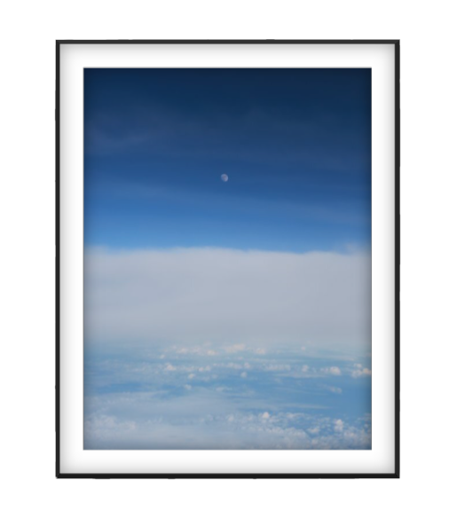 Moon Over Clouds photographic print in Black frame