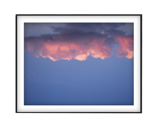 Pink Cloud photographic print in Black frame