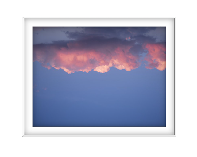 Pink Cloud photographic print in White frame