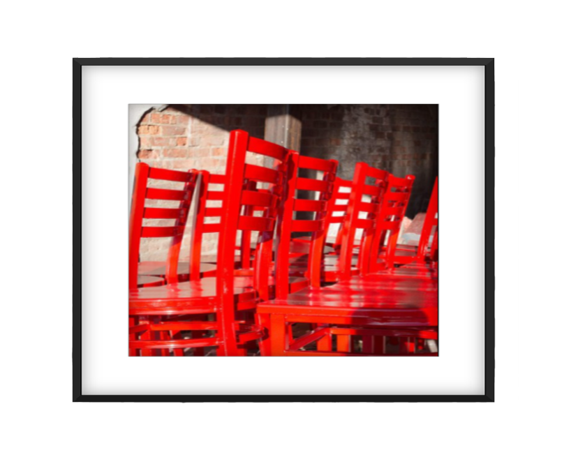 Red Chairs in Black frame