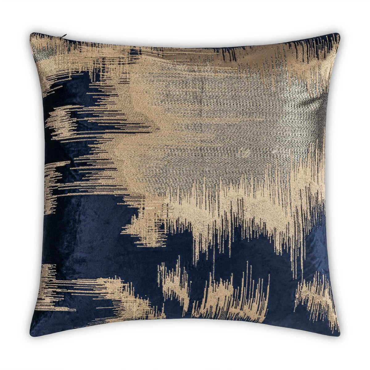 Layla Navy Gold Embroidered Pillow by Maison Burgos
