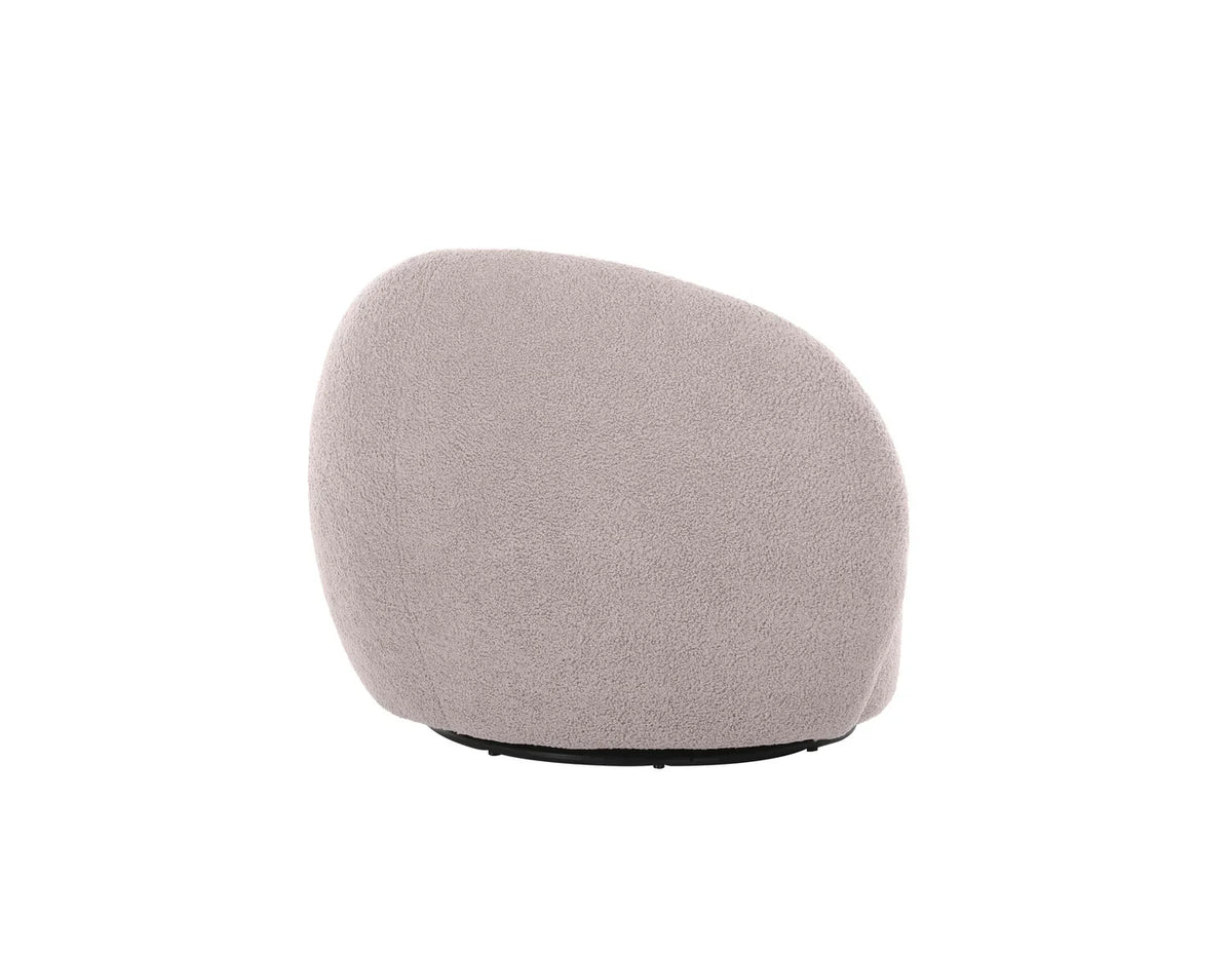Dune Swivel Lounge Chair in Dusty Rose, side view