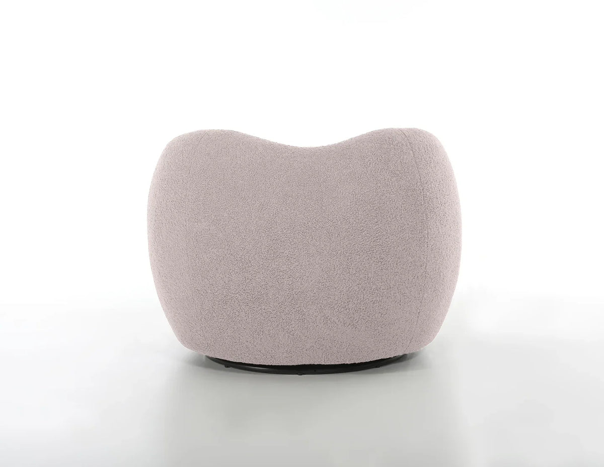 Dune Swivel Lounge Chair in Dusty Rose, back view
