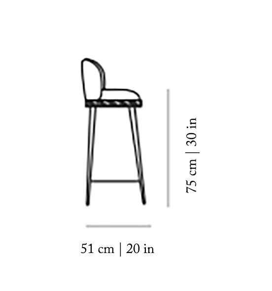 Alma Counter Stool, side profile