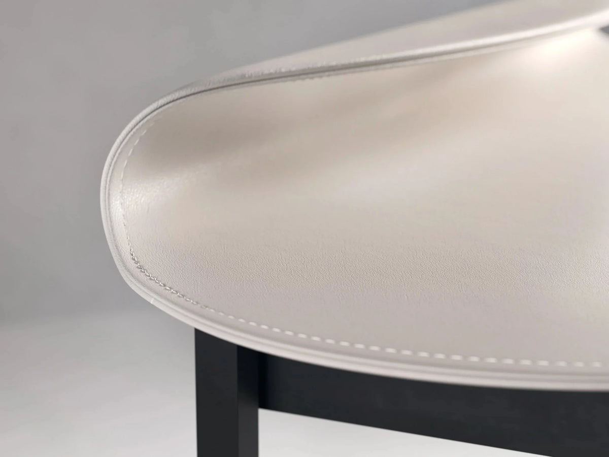 Nakamura Desk stitched leather detail by Maison Burgos
