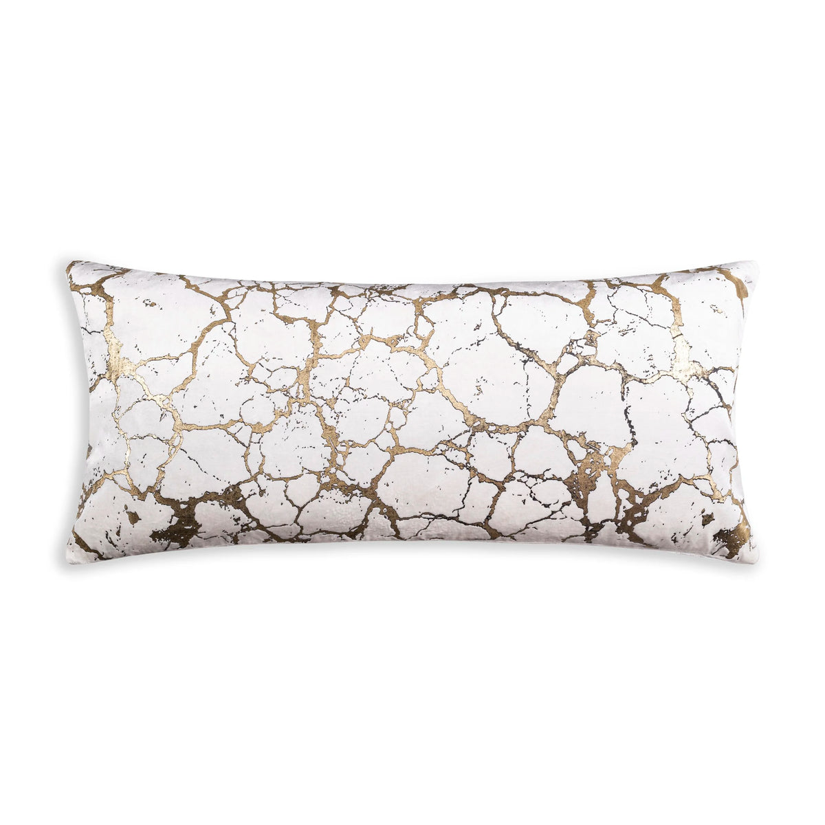Mila Crackle Abstract Ivory Gold Pillow by Maison Burgos
