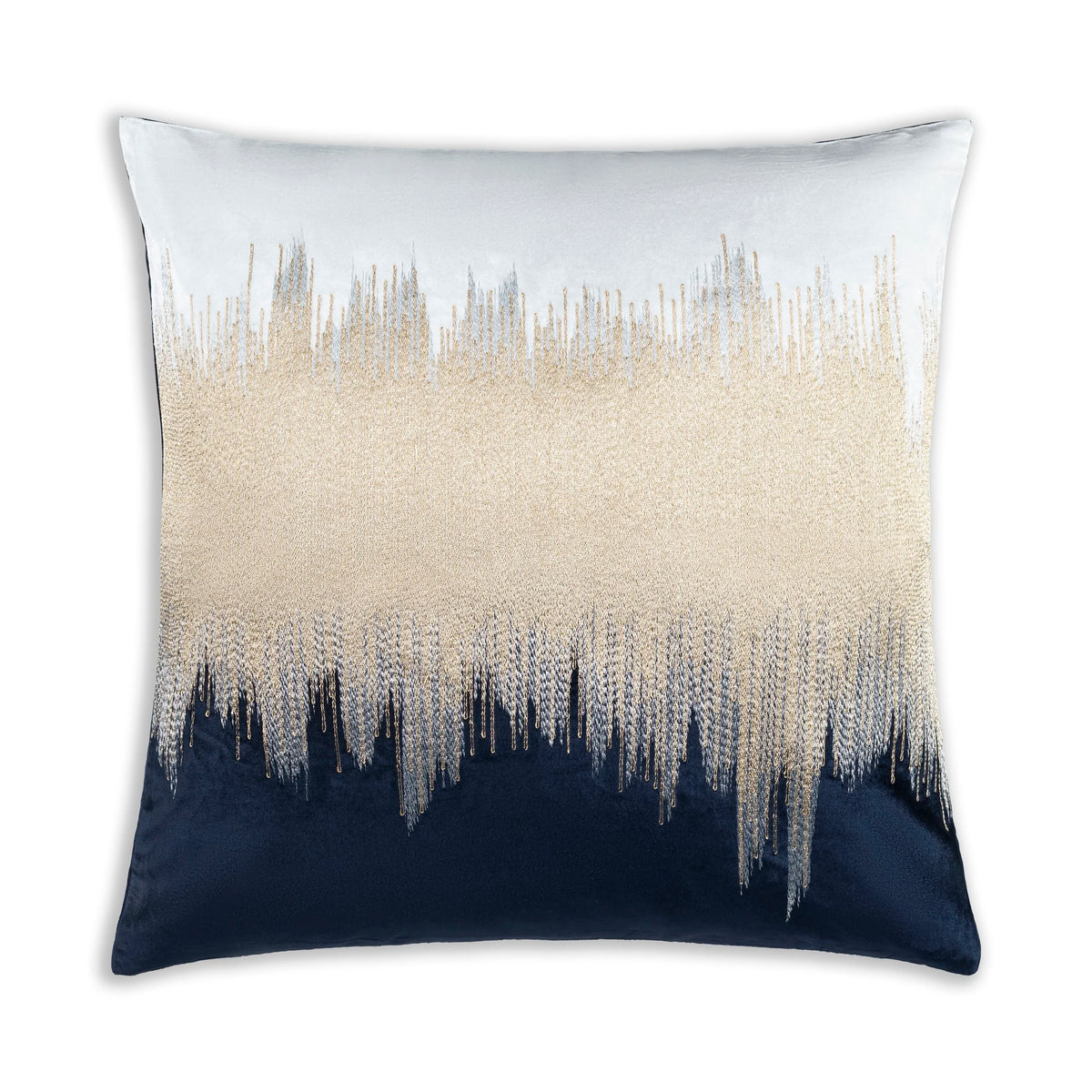 Mira Ivory Navy Velvet Pillow by Maison Burgos