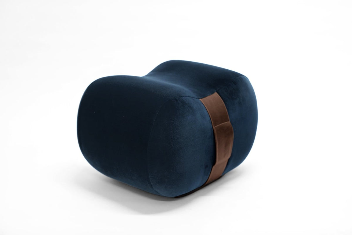 Milo bean ottoman Ocean Creme Brulee Velvet side