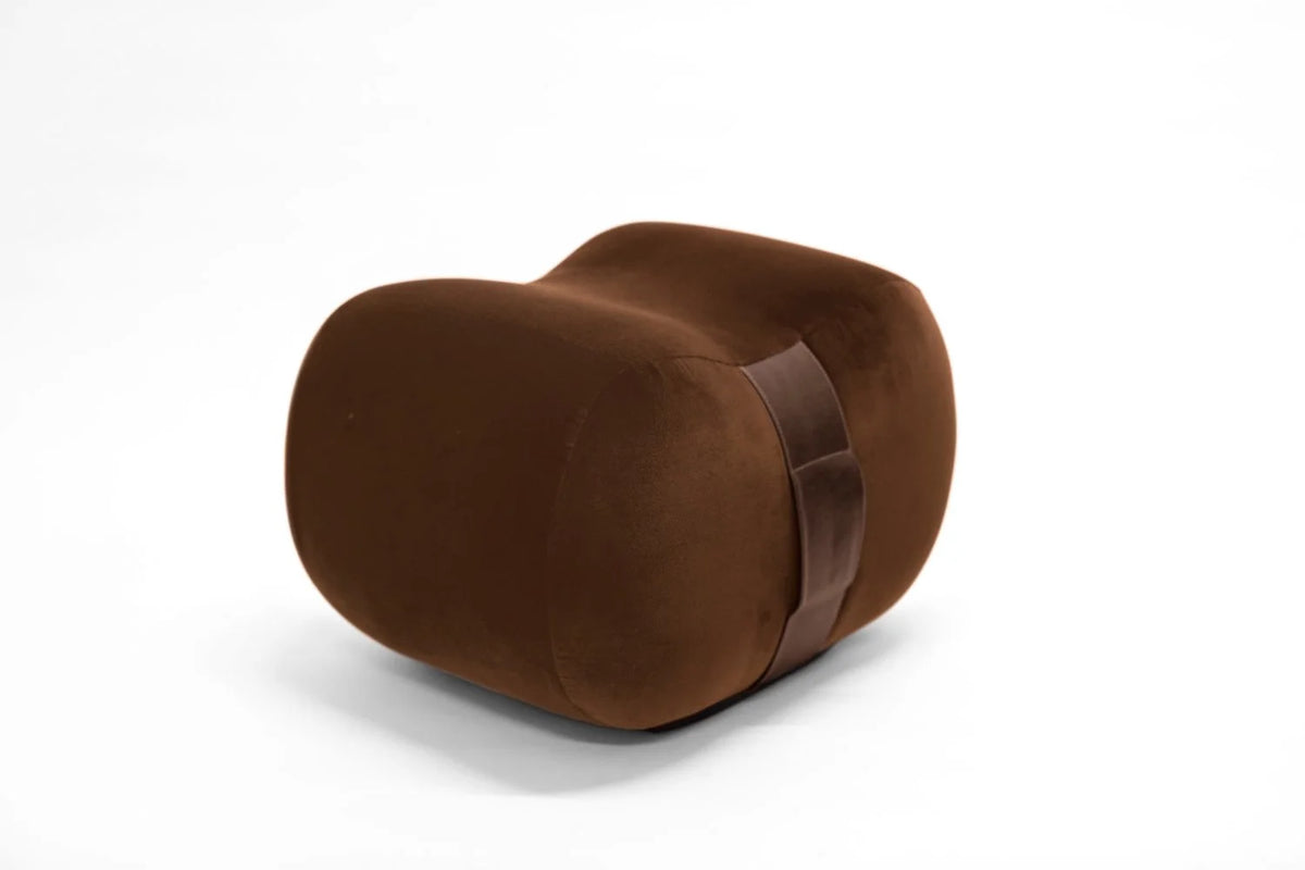 Milo bean ottoman Terra Cotta Creme Brulee Velvet side