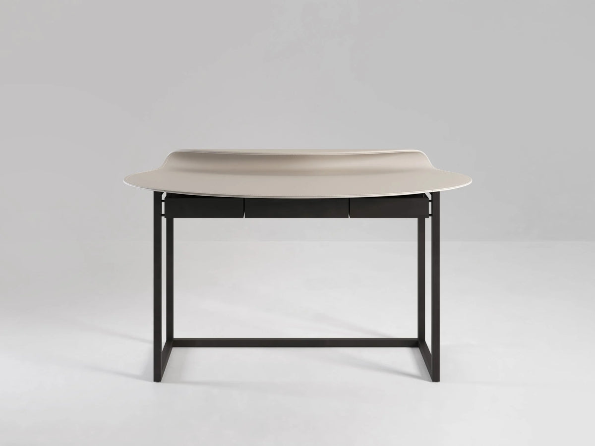 Nakamura Desk leather-wrapped top by Maison Burgos