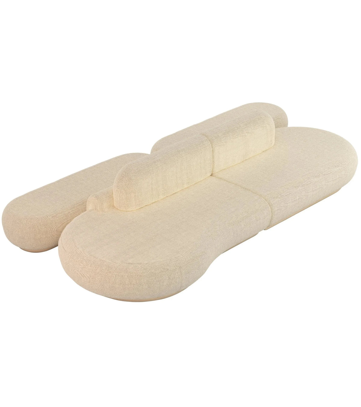 Naked Curved Sectional Sofa 2 Piece + 2 Pouf by Maison Burgos