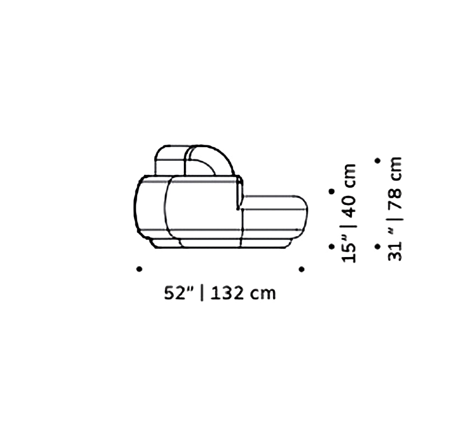 Naked Round Sofa in Large size, side view