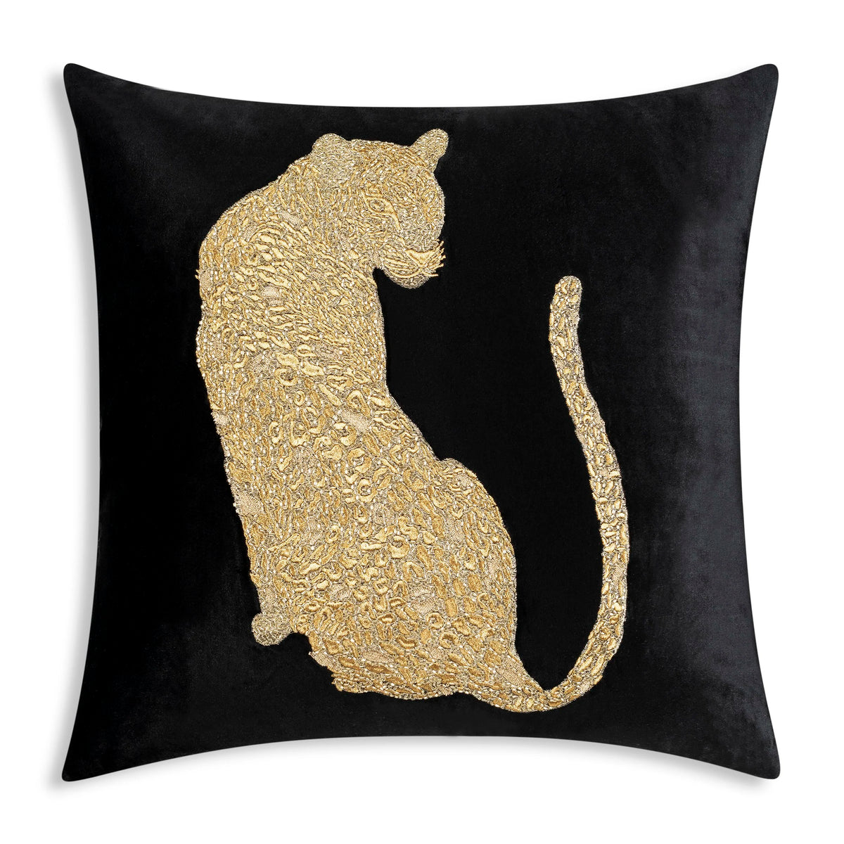 Safara Panther Black Gold Pillow by Maison Burgos