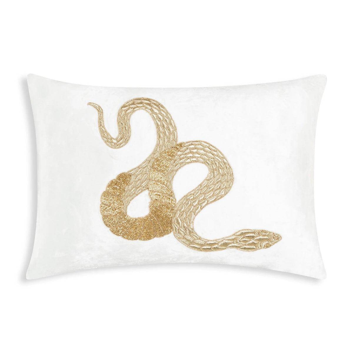 Safara Snake Ivory Gold PIllow by Maison Burgos