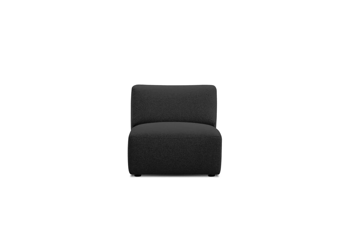 Scoop Sectional Sofa armless piece in Peppercorn Tweed