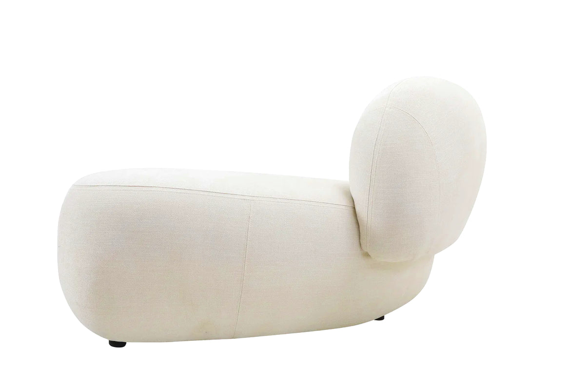 Moritz 3-Piece Sectional in Alabaster Boucle, side profile of the curved end module