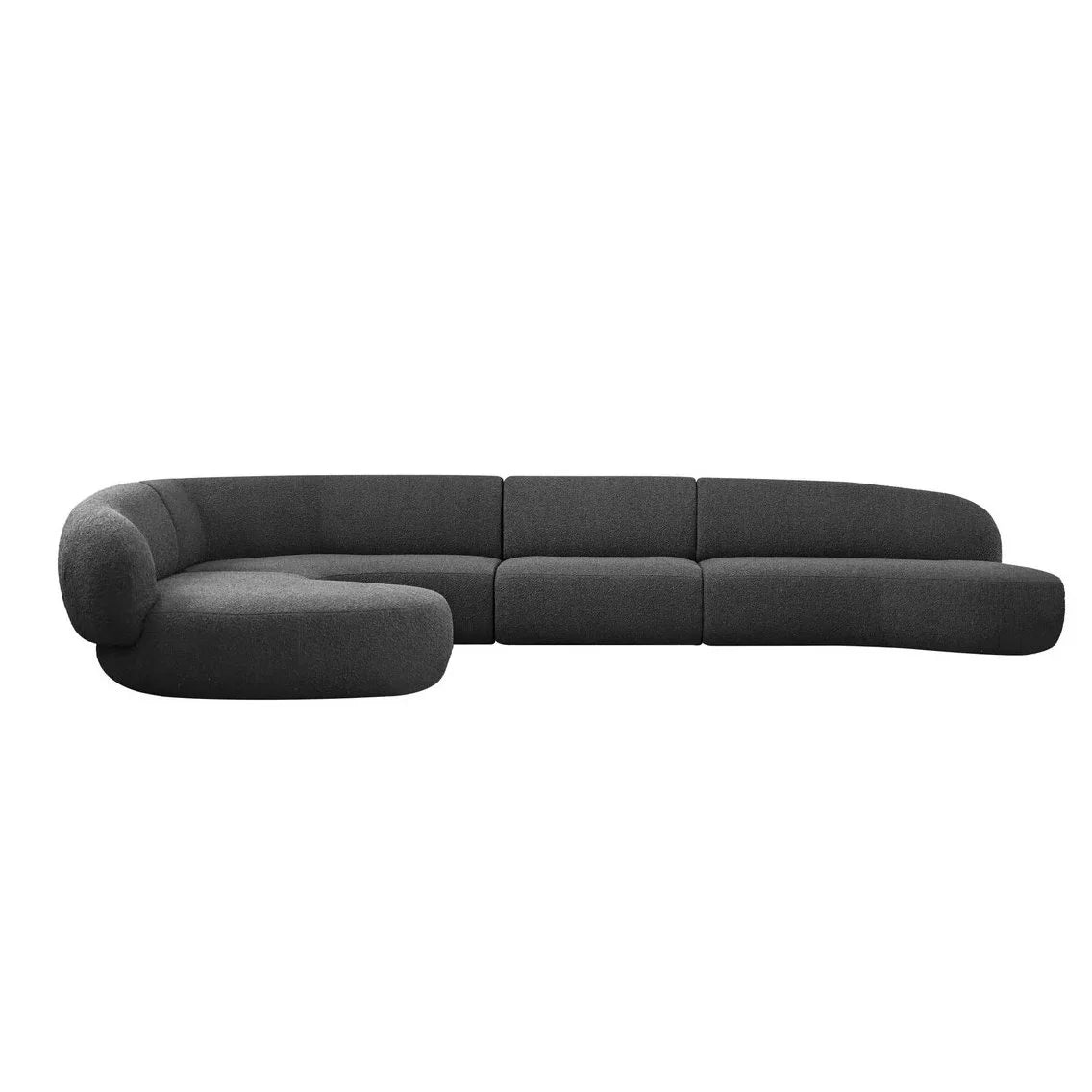 Moritz Sectional 4-Piece, Licorice Boucle, chaise facing left by Maison Burgos