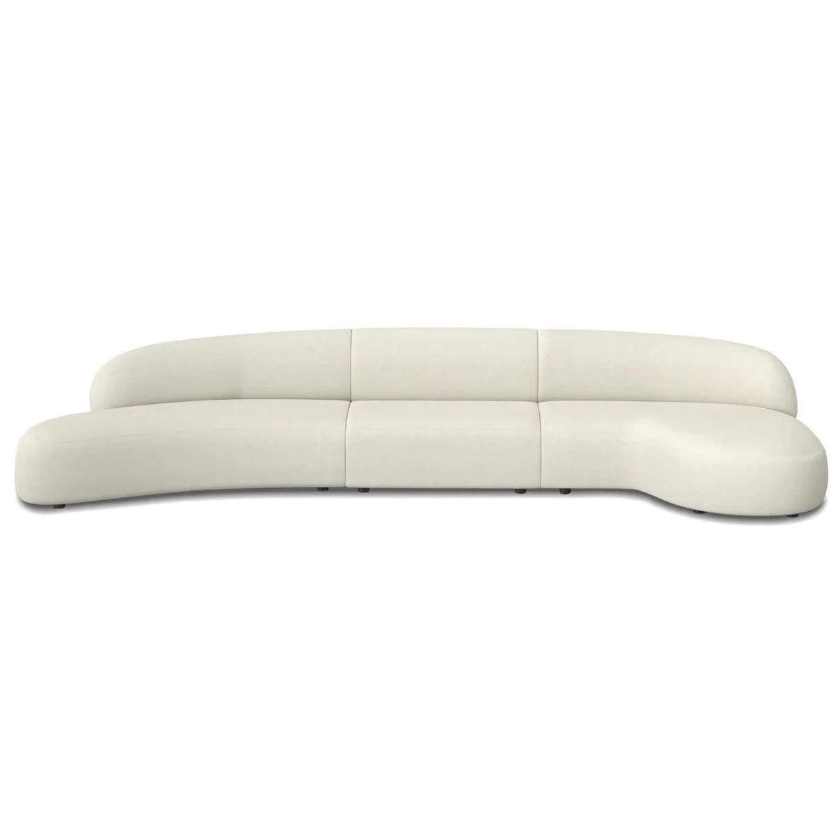 Moritz 3-Piece Sectional in Alabaster Boucle with right-facing chaise, front view