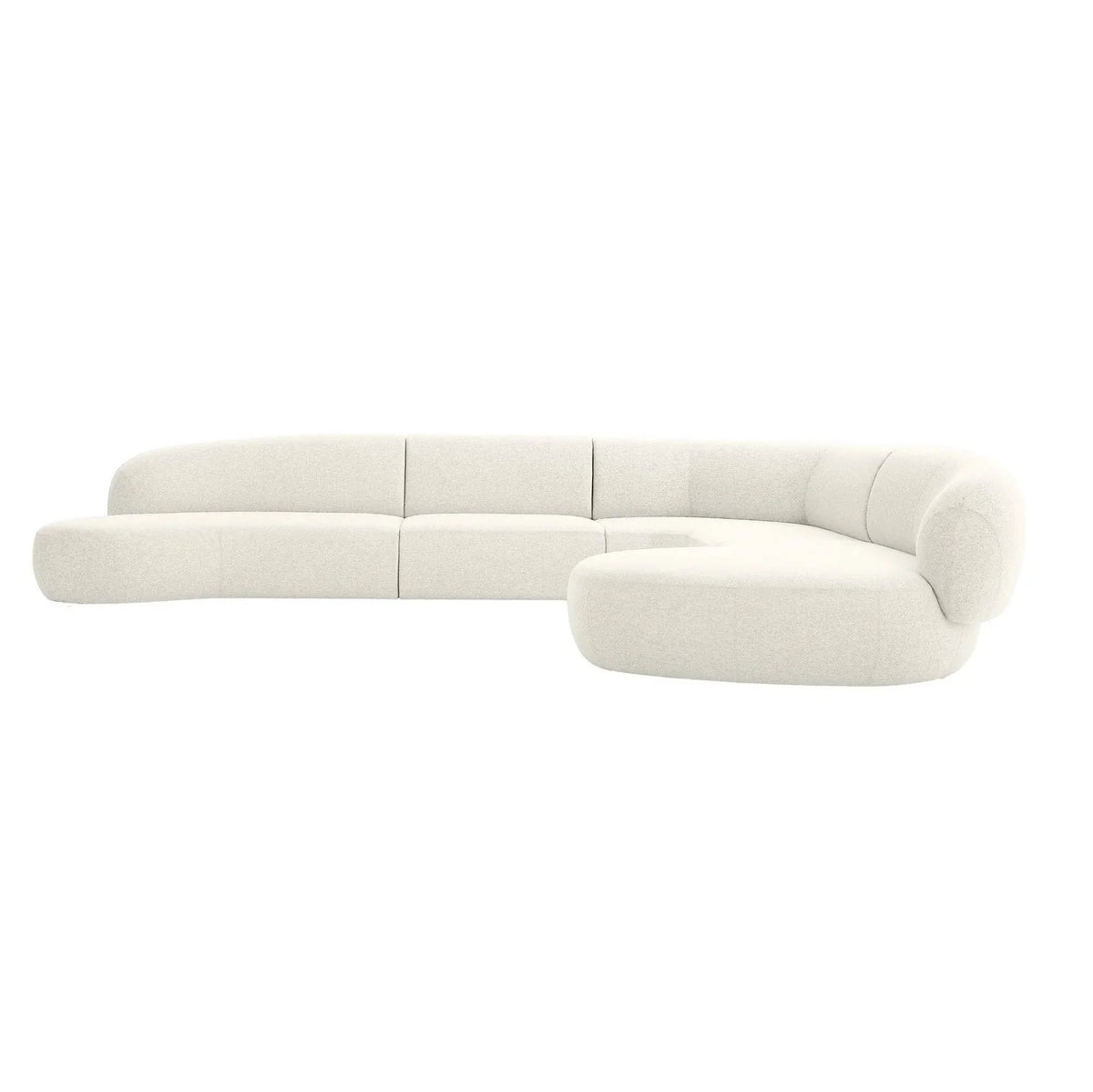 Moritz 4-Piece Sectional - Right-Facing Chaise | Alabaster Chenille by Maison Burgos