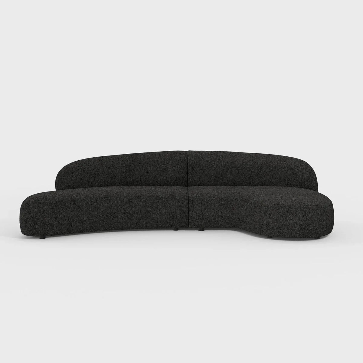 Moritz Sectional 2-Piece in Licorice Boucle, front view on grey
