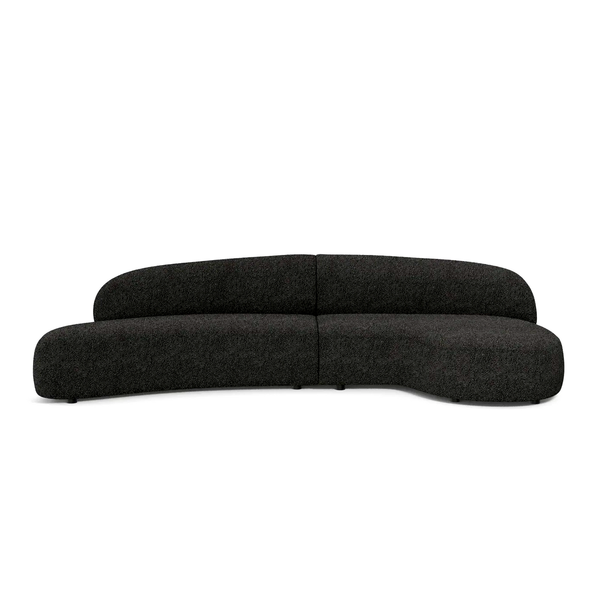 Moritz Sectional 2-Piece, Licorice Boucle, chaise facing right by Maison Burgos