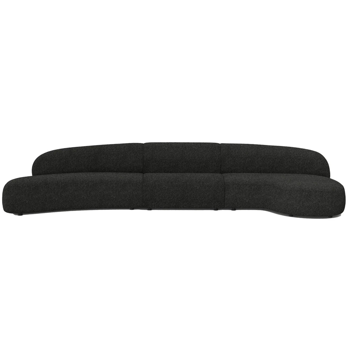 Moritz 3-Piece Sectional with right-facing chaise in Licorice Bouclé, front view