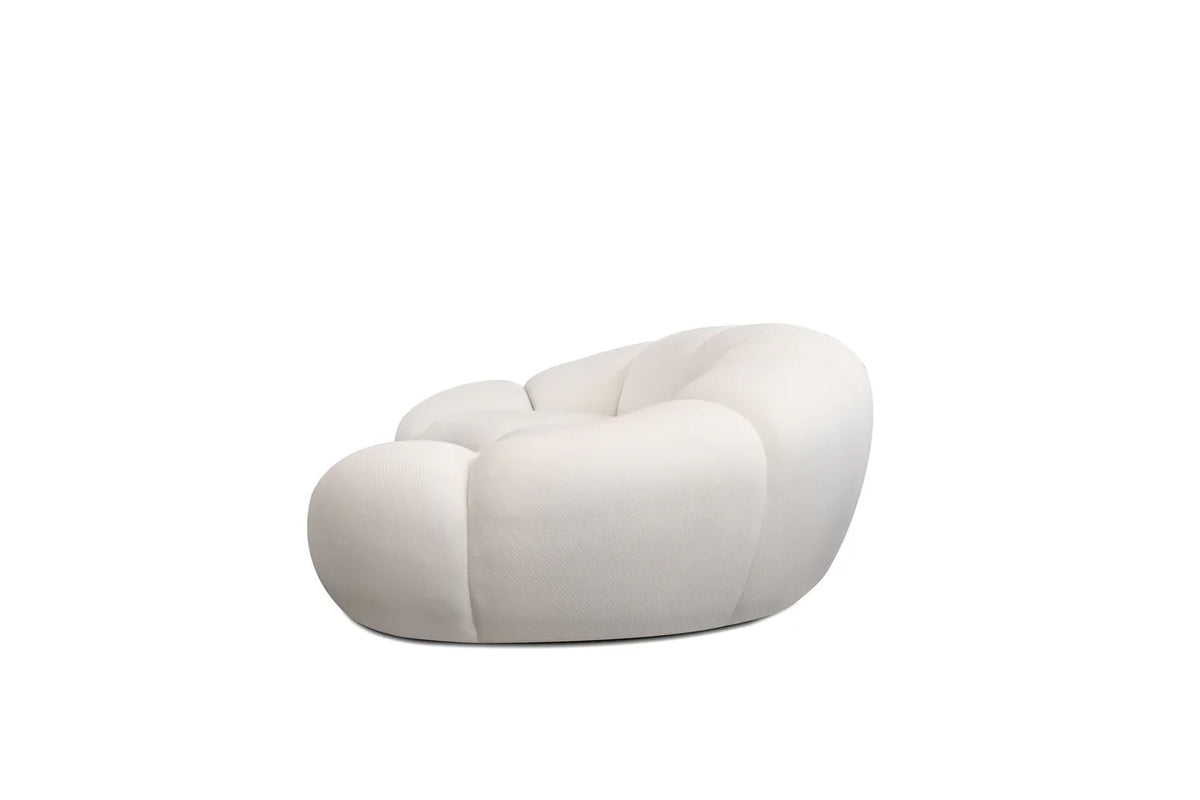 Cirro Sofa - 4-Seater in Buttermilk, side end view of rounded arm