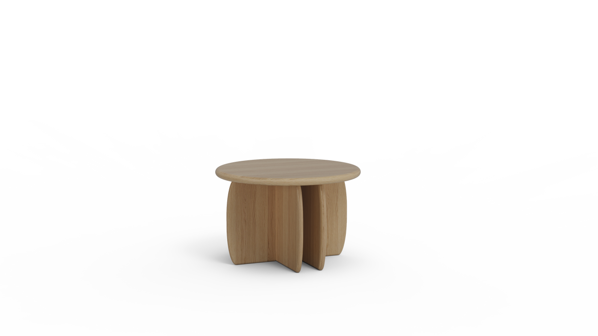 Catus Wood Side Table in Natural Oak, small front view