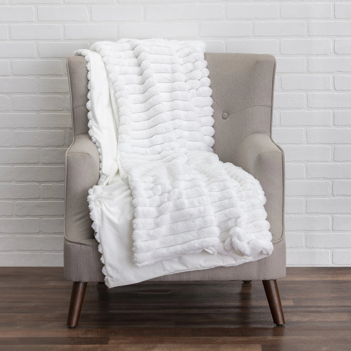 Lux White Throw by Maison Burgos