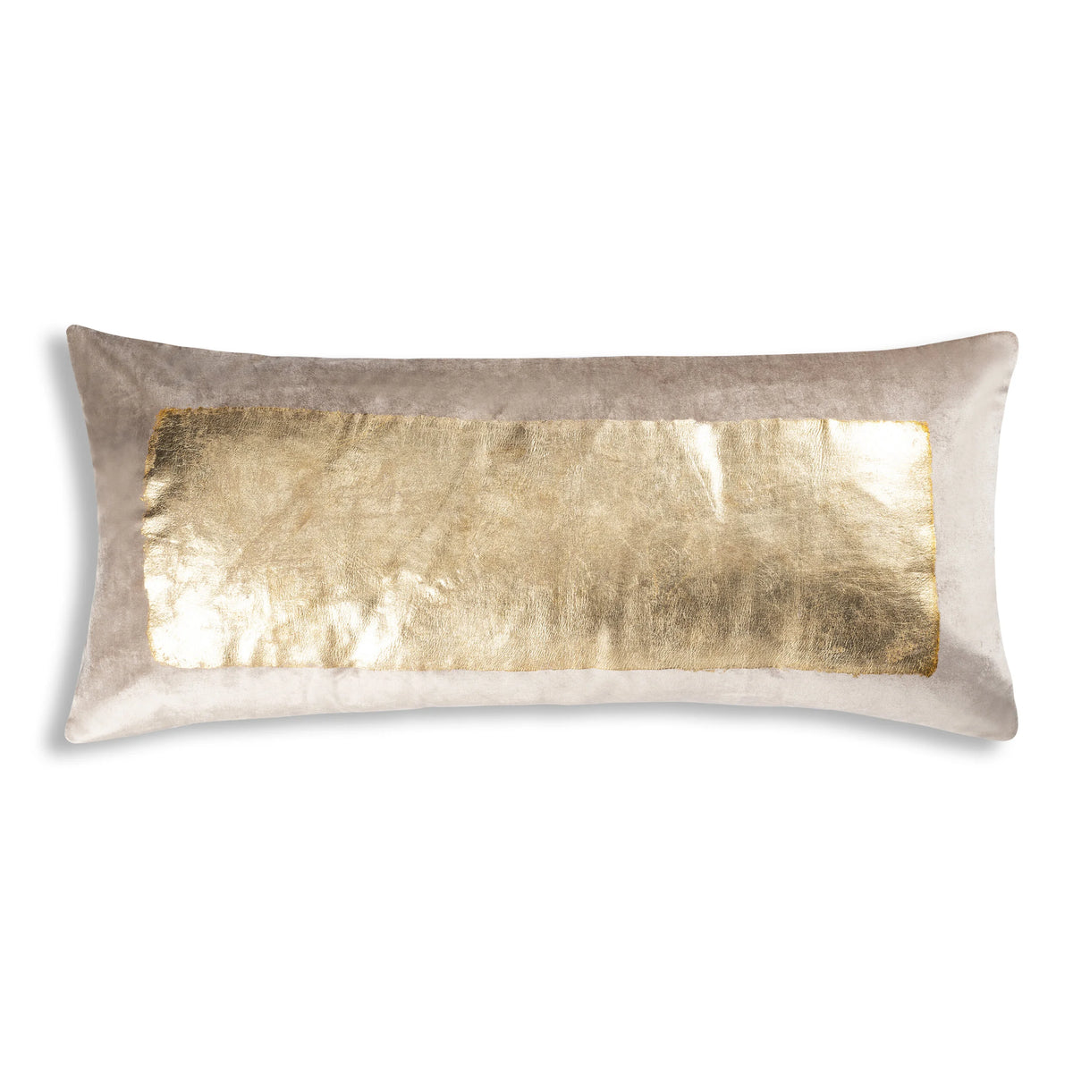 Verona Pillow, Lumbar in Gold, front view on a white background